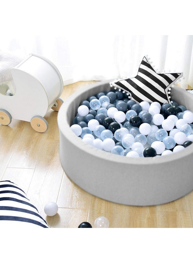 TRENDBOX Soft Memory Foam Ball Pit Sponge Indoor Round Ball Pit For Toddler Children Light Gray - Image 4