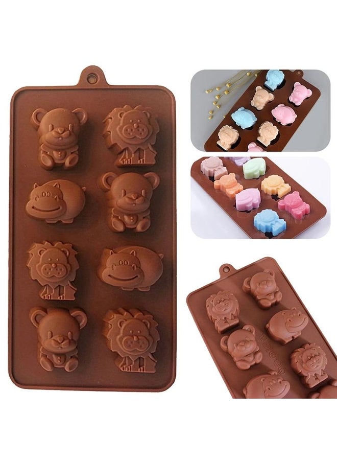 Animal Silicone Mold Hippo Lion Bear Shape Chocolate Soap Cake Diy Kitchenware