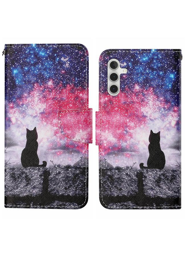S-TOP Case For Samsung Galaxy S24+ 5G Colored Drawing Pattern Leather Phone Case - Image 1