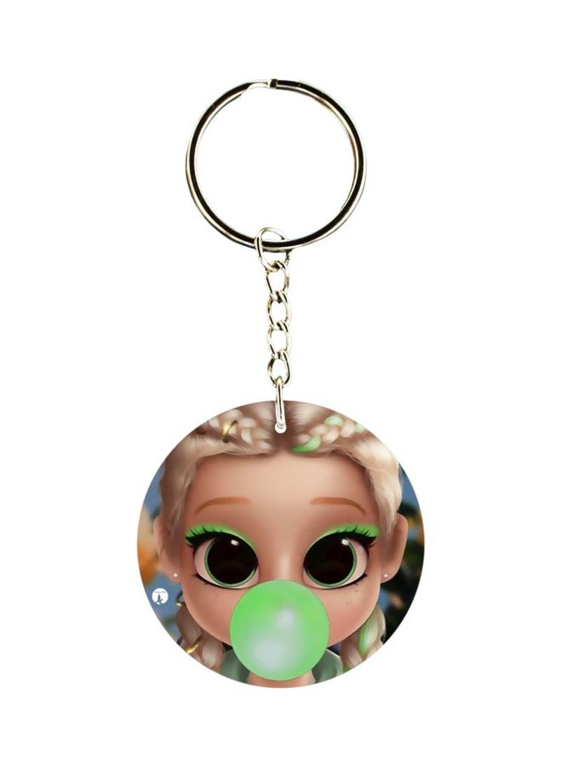 RKN Girl Printed Plastic Keychain