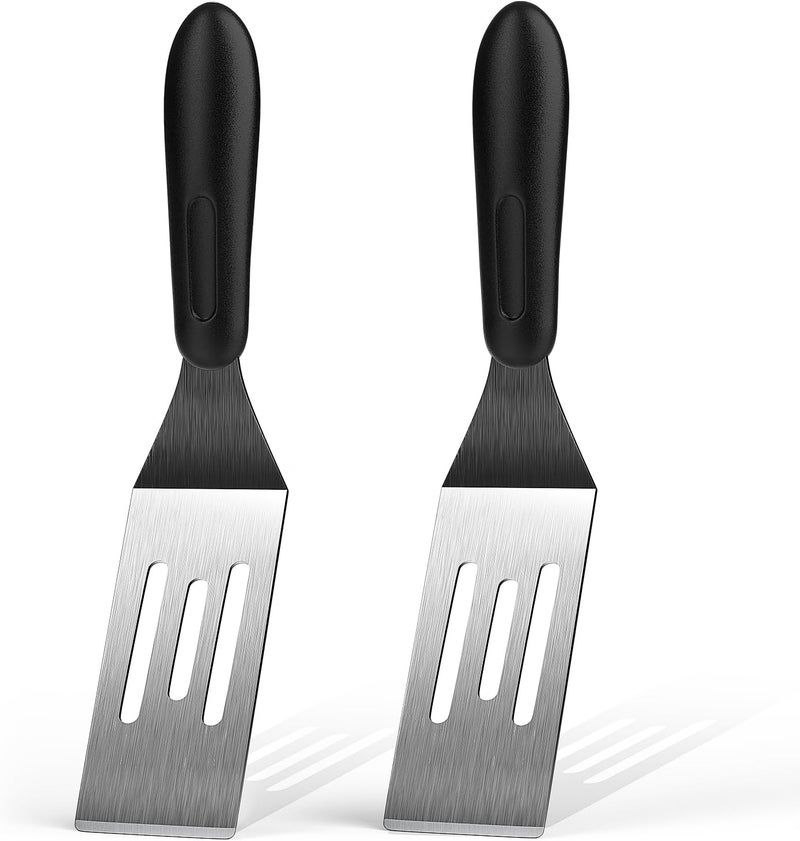 volikos Small Spatula 2 PCS, Mini Serving Spatula for Kitchen Use, Metal Spatula for Serving and Turning, Ideal for Pancakes, Brownies, Desserts, Cookie, Eggs or Small Pan - Image 1