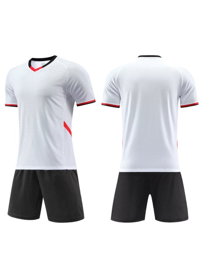 Creamy-white 6320 White Football Clothes Suit School Games Children's Adult Jersey Men's And Women's Summer Short-sleeved Quick-drying Training Clothes Group Buying Printing