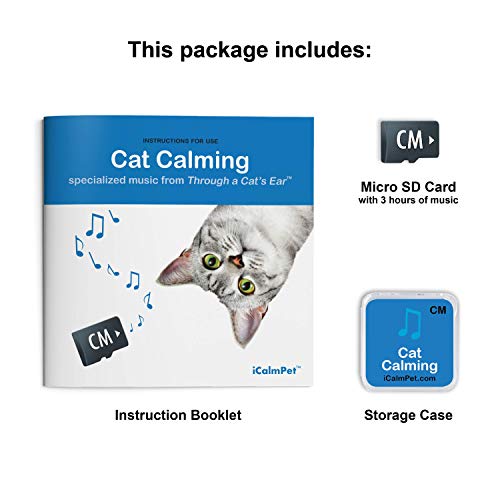 iCalmCat آي كالم بيت | من خلال أذن القط: تهدئة القطط | بطاقة ميكرو SD | 3 ساعات | موسيقى متخصصة لتهدئة توتر القطط - Image 2