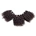 Aiokrtse Peruvian Virgin Hair Short Kinky Curly Human Hair Weave Bundles 3 Bundles 6 inches with 1 Small Closure 122 Grams Light Brown Color - Image 2