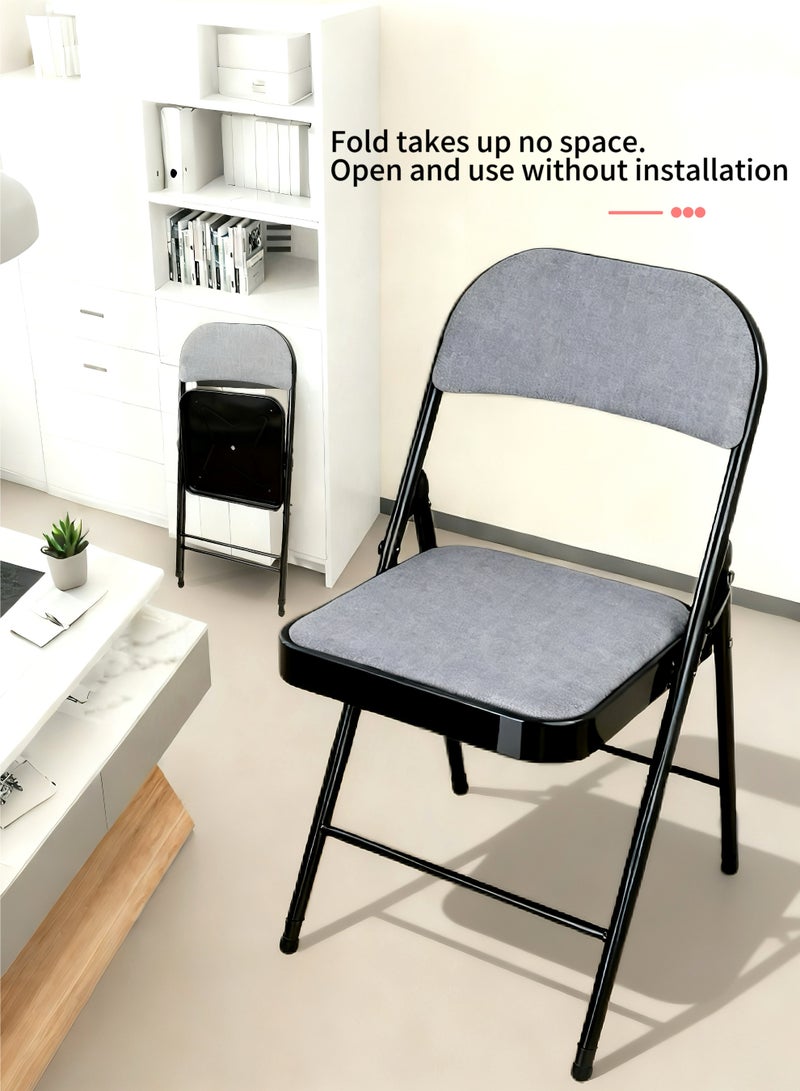 Folding Chair With Padded Seats Multi-functional Portable Chair For Home Dining Office Outdoor Fishing - Image 1