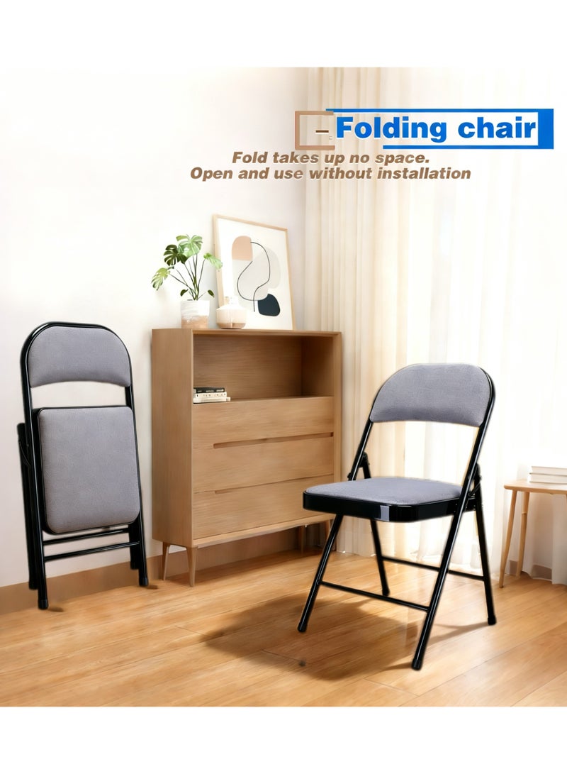 كرسي قابل للطي بمقاعد مبطنة، كرسي محمول متعدد الوظائف للاستخدام المنزلي أو المكتب أو الصيد في الهواء الطلق - Image 1