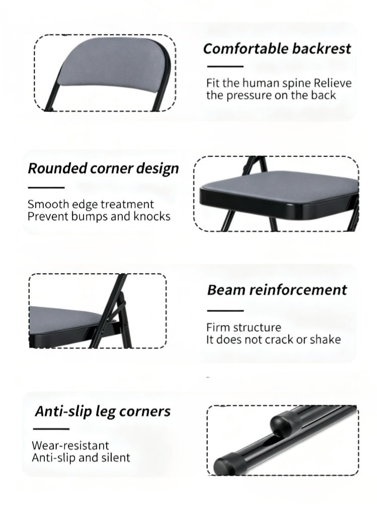 كرسي قابل للطي بمقاعد مبطنة، كرسي محمول متعدد الوظائف للاستخدام المنزلي أو المكتب أو الصيد في الهواء الطلق - Image 2