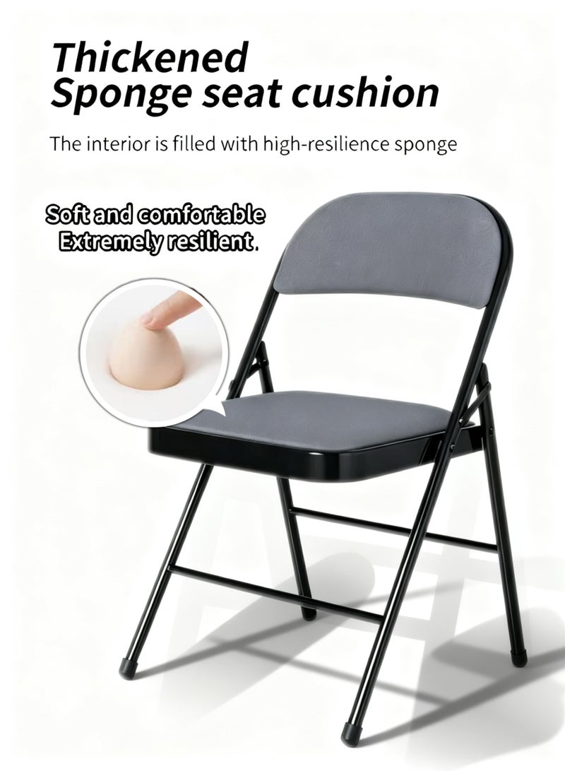 كرسي قابل للطي بمقاعد مبطنة، كرسي محمول متعدد الوظائف للاستخدام المنزلي أو المكتب أو الصيد في الهواء الطلق - Image 3