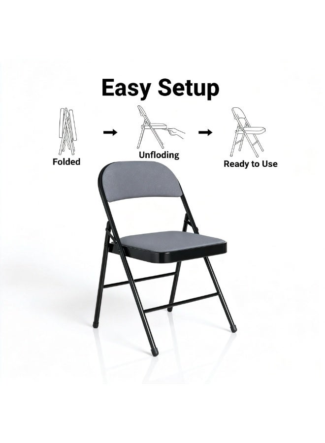 كرسي قابل للطي بمقاعد مبطنة، كرسي محمول متعدد الوظائف للاستخدام المنزلي أو المكتب أو الصيد في الهواء الطلق - Image 4