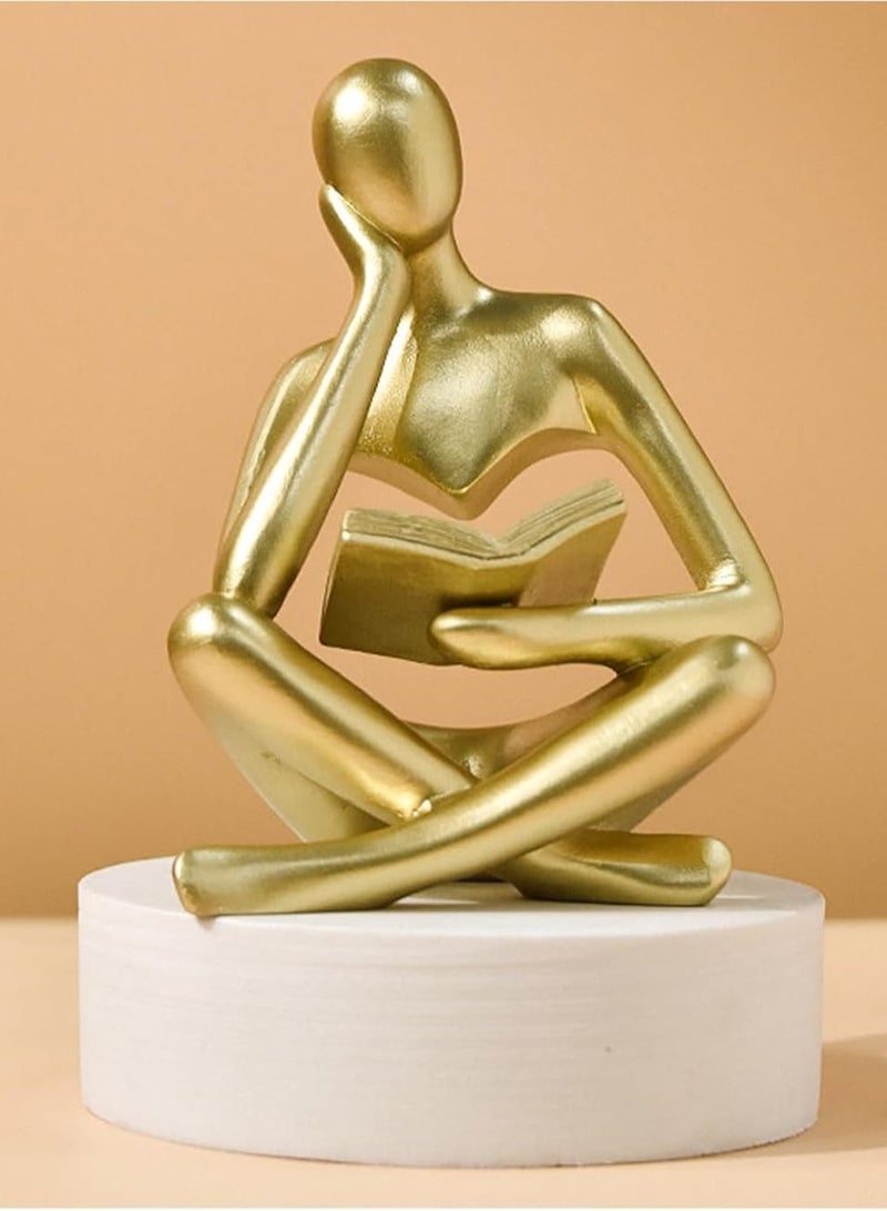 Decorhills Bookshelf Decor Thinker Statue, Creative Abstract Thinker Bookend for Home Aesthetic, Study, and Wine Cabinet – Stylish Shelf Decor Accent and Thoughtful Gift for Living Room, Bar, or Coffee Shop. - Image 1