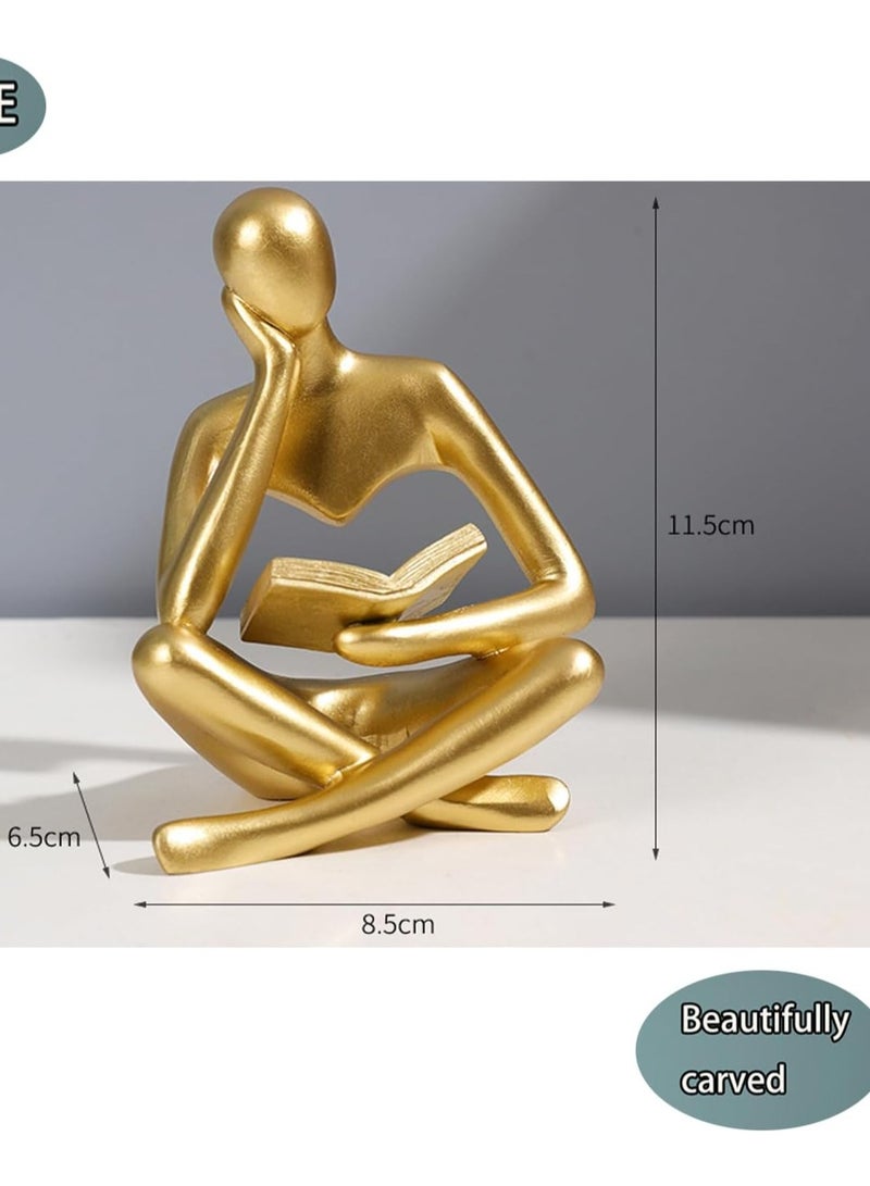 Decorhills Bookshelf Decor Thinker Statue, Creative Abstract Thinker Bookend for Home Aesthetic, Study, and Wine Cabinet – Stylish Shelf Decor Accent and Thoughtful Gift for Living Room, Bar, or Coffee Shop. - Image 2