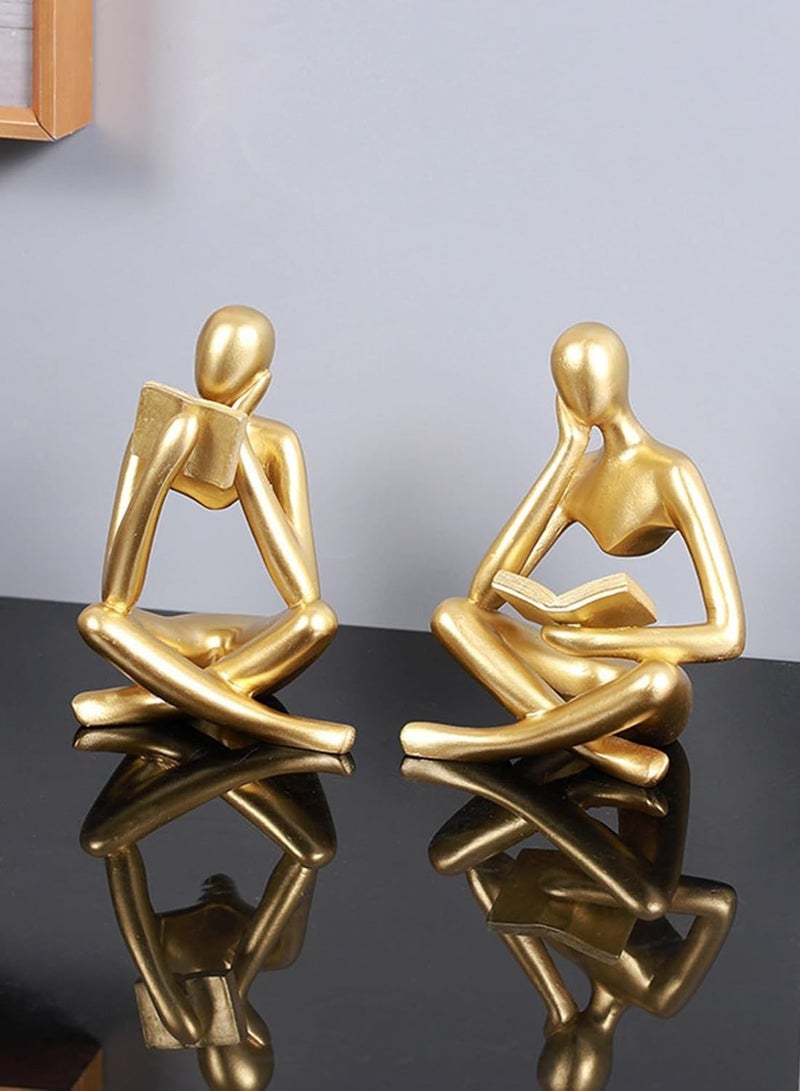 Decorhills Bookshelf Decor Thinker Statue, Creative Abstract Thinker Bookend for Home Aesthetic, Study, and Wine Cabinet – Stylish Shelf Decor Accent and Thoughtful Gift for Living Room, Bar, or Coffee Shop. - Image 4