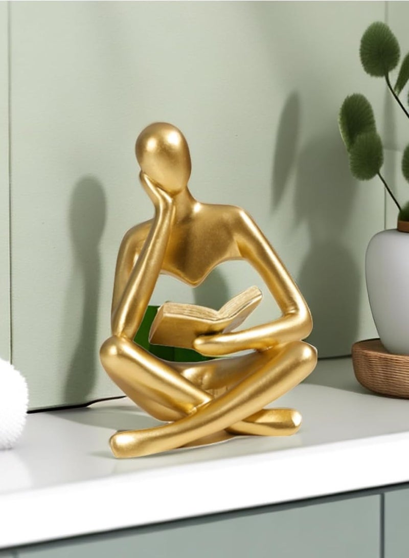Decorhills Bookshelf Decor Thinker Statue, Creative Abstract Thinker Bookend for Home Aesthetic, Study, and Wine Cabinet – Stylish Shelf Decor Accent and Thoughtful Gift for Living Room, Bar, or Coffee Shop. - Image 5