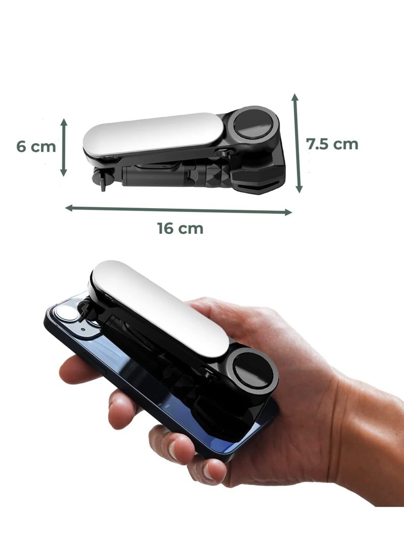 Gimbal Stabilizer For Smartphones, 360° Rotation Tripod with Wireless Remote Fill Light, Portable Phone Holder Auto Balance 1-Axis Gimbal for Filming Bluetooth Selfie Stick Mobile Phone Holder - Image 2