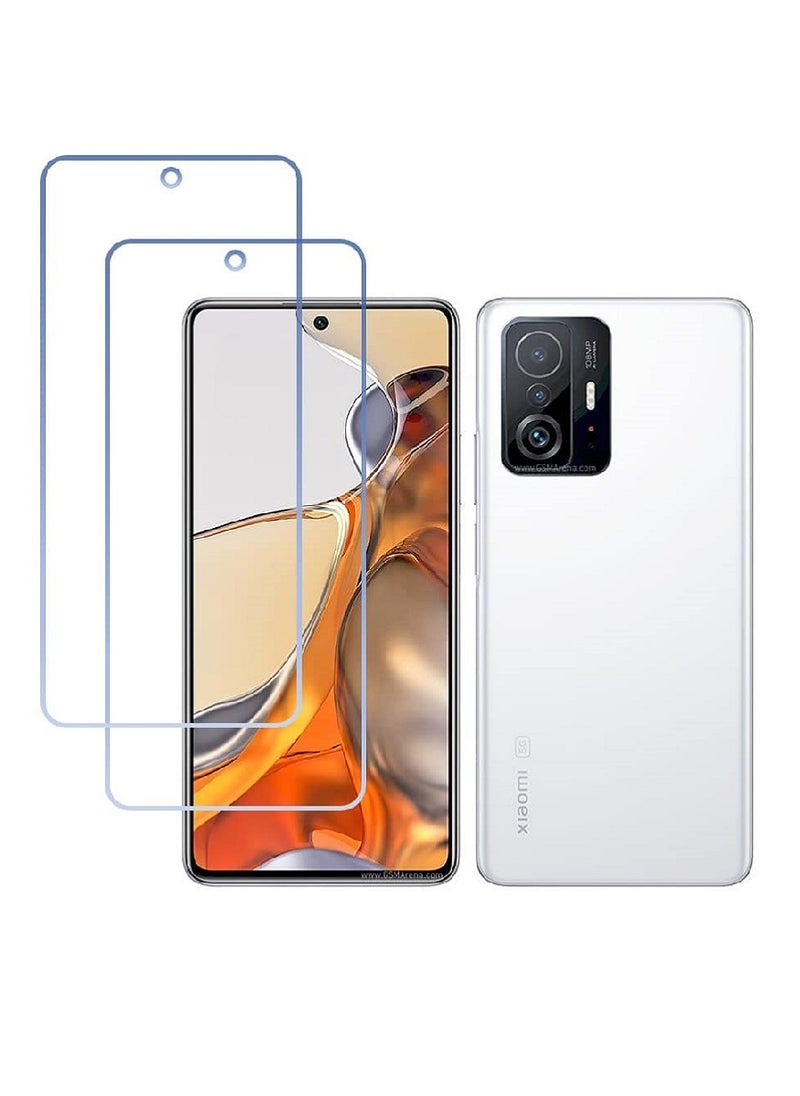 Super 2 Pieces Tempered Glass Screen Protector Clear Designed For Xiaomi Mi 11T Pro Full Screen Coverage And Bubble Free - Image 1