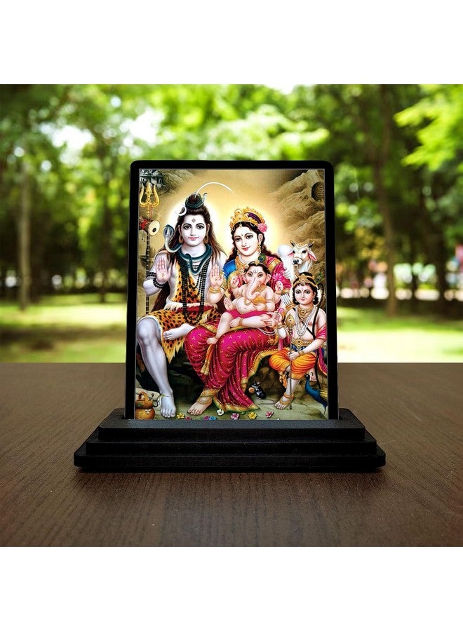 Vprint Shiv parivar murti Shiv Parivar Statues Figurine Showpiece Traditional Wooden Shiv Parivar Statues Pariwar Murti for Puja Room - Image 1