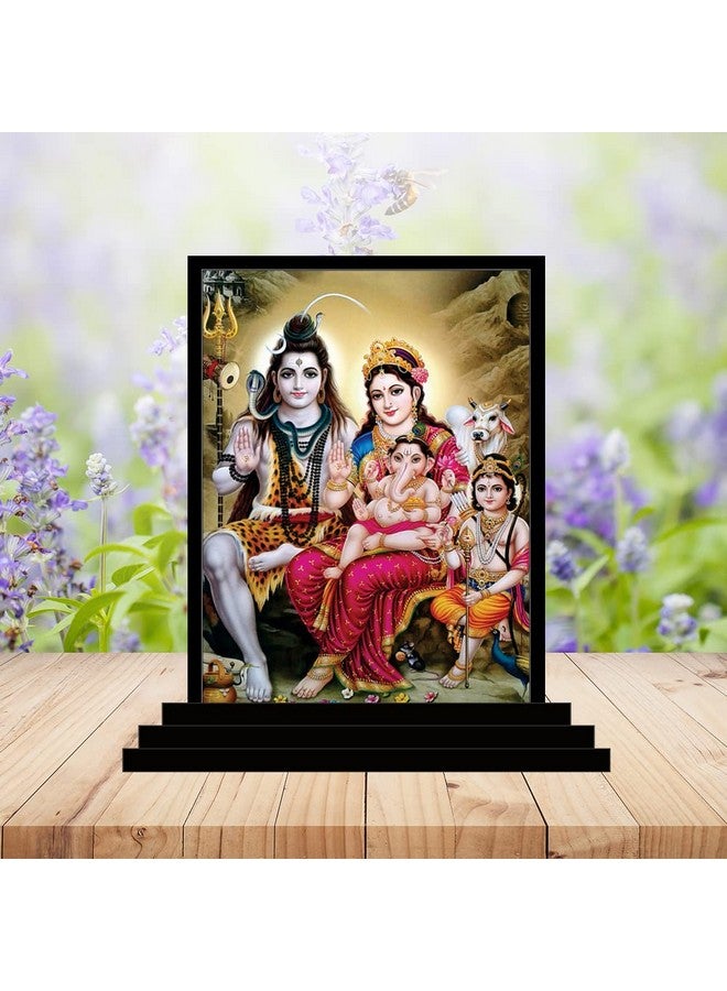 Vprint Shiv parivar murti Shiv Parivar Statues Figurine Showpiece Traditional Wooden Shiv Parivar Statues Pariwar Murti for Puja Room - Image 2