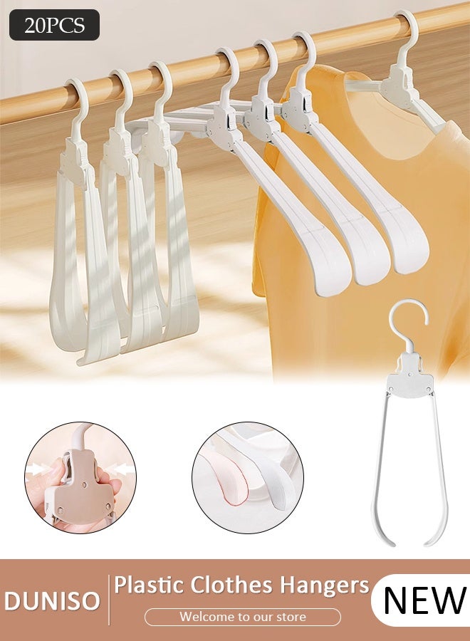 DUNISO 20pcs Portable Travel Hangers Retractable Folding Clothes Hangers Drying Multifunctional Foldable Garment Wardrobe Rack Closet Storage for Hotel Home Indoor Outdoor and Trip - Image 1