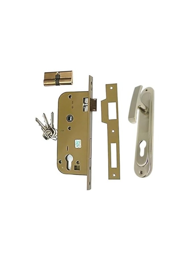 Calon Giro Apartment Door Lock 3 Keys Normal + Apartment Door Handle Silver 