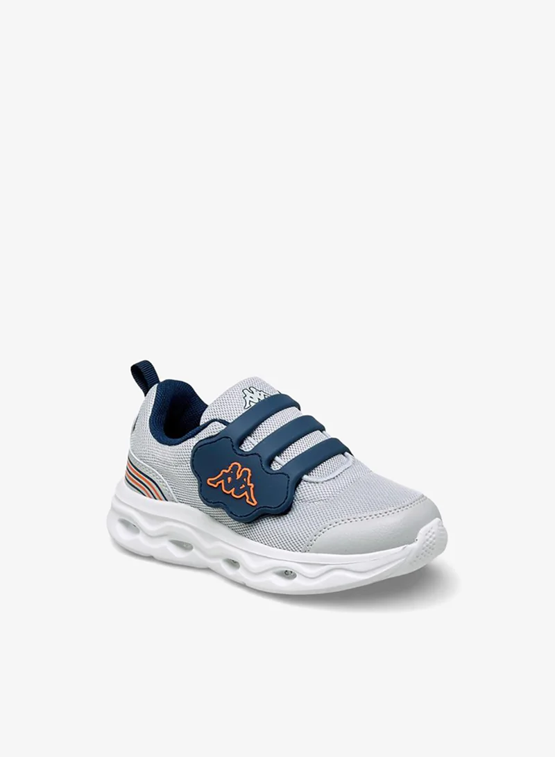 Kappa Low Top Sneakers With Hook & Loop Closure, Light-Up