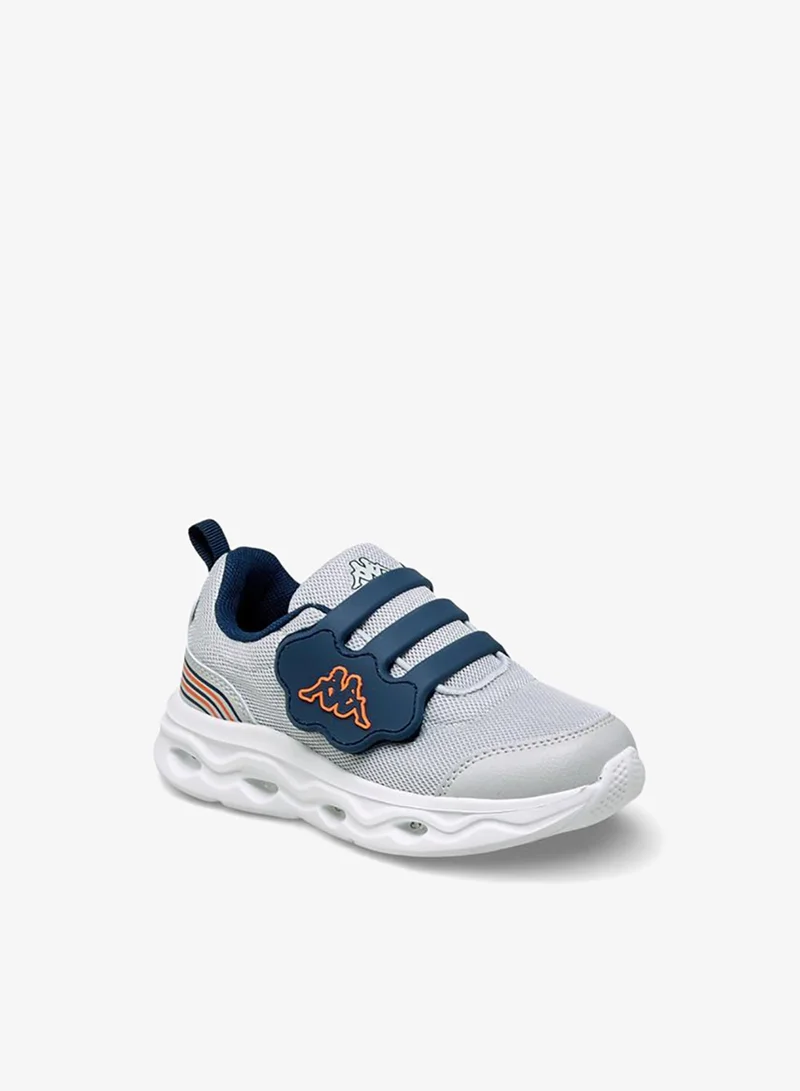 Kappa Low Top Sneakers With Hook & Loop Closure, Light-Up