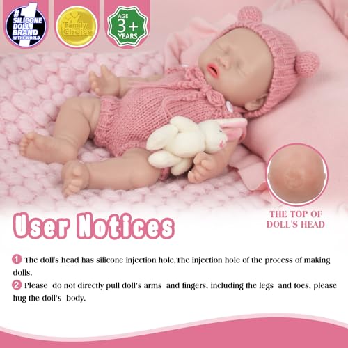 Vollence 8 inch Mini Silicone Baby Dolls Cute Realistic Newborn Preemie Miniature Babies for Kid Birthday Gifts  Girl - Image 5