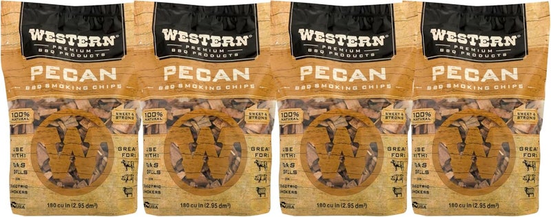 Western Pecan BBQ Smoking Chips – 100% Natural Wood for Grilling & Smoking – Sweet, Rich Smoke – Perfect for Pork, Beef, Lamb, Poultry & Vegetables (Pecan) - Image 1
