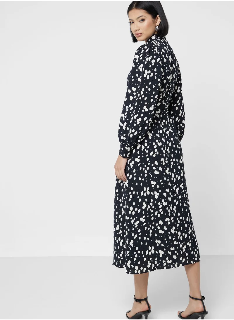 DOROTHY PERKINS Balloon Sleeve Pocket Detail Printed Dress