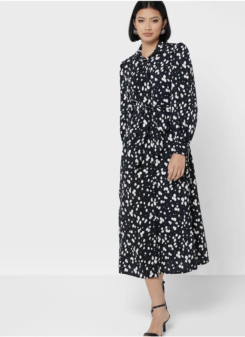 DOROTHY PERKINS Balloon Sleeve Pocket Detail Printed Dress