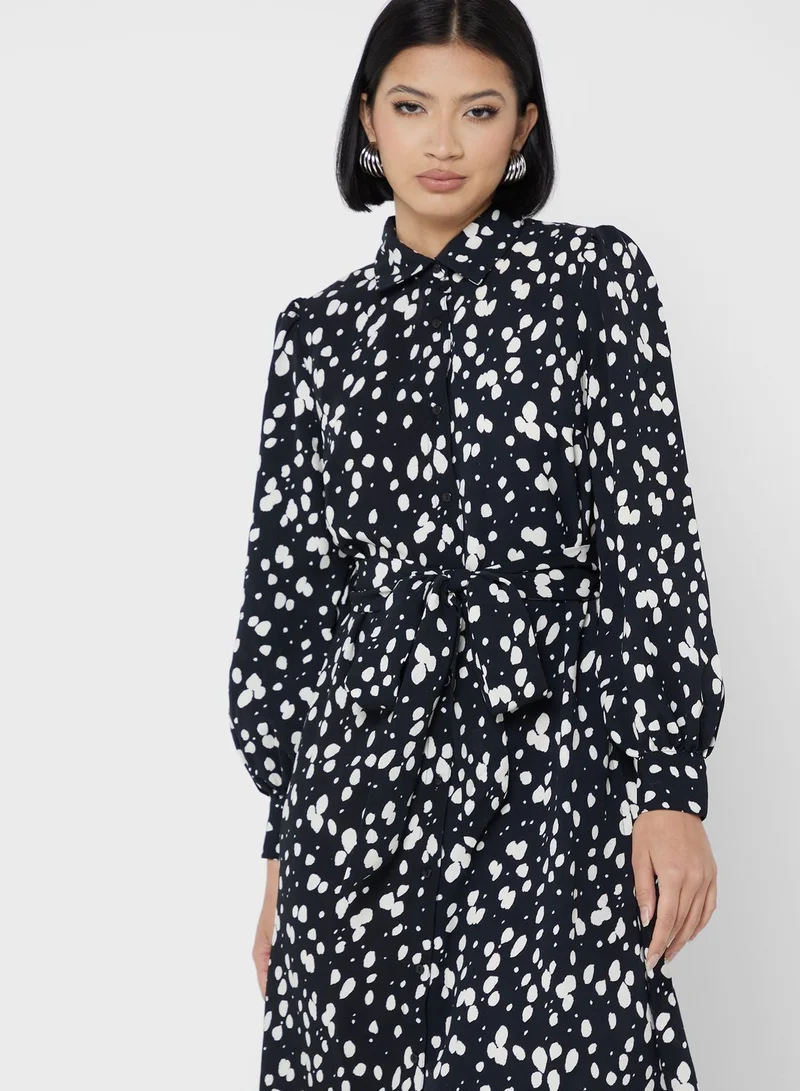 DOROTHY PERKINS Speckled Shirred Midi Dress