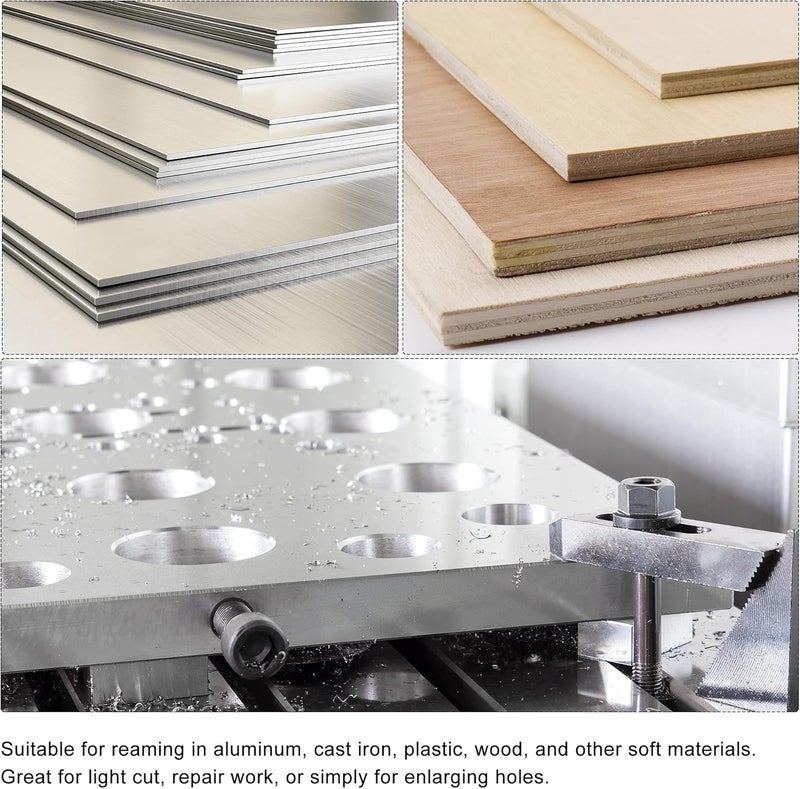 uxcell Chucking Reamer 9mm, H7 HSS Lathe Machine Reamer 6 Straight Flutes, Round Shank Milling Cutting Tool, Metric Reaming Drill Bit for Stainless Steel Metal Hole - Image 5