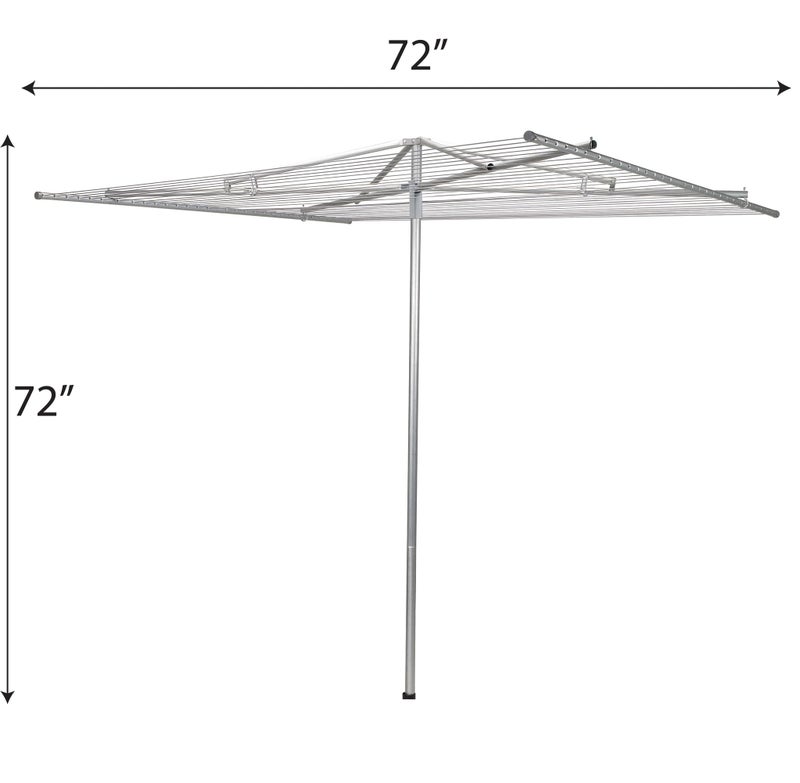 Household Essentials 17130-1 Rotary Outdoor Umbrella Drying Rack | Aluminum | 30-Lines with 210 ft. Clothesline,Silver - Image 2