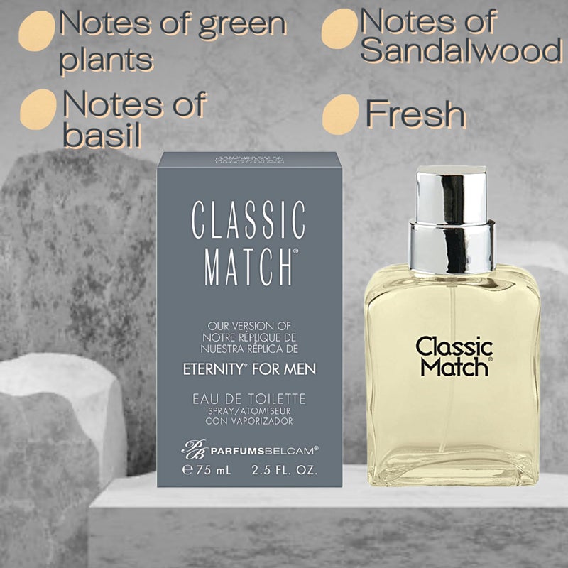 PB ParfumsBelcam Classic Match CM Eau De Toilette Spray, Our Version of Eternity for men, 2.5 Fl Oz - Image 4