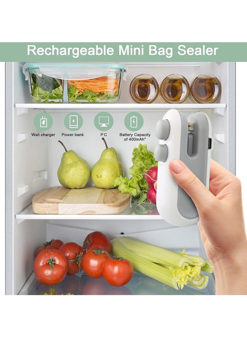 Bukela Mini Bag Sealer, Heat Bag Sealer with Cutter for Chips Snacks, Type C Rechargeable Handheld Bag Resealer Portable Plastic Sealer Heat Seal Vacuum Automatic Sealing Machine  - Image 2