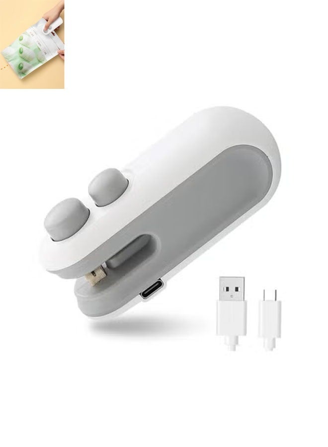 Bukela Mini Bag Sealer, Heat Bag Sealer with Cutter for Chips Snacks, Type C Rechargeable Handheld Bag Resealer Portable Plastic Sealer Heat Seal Vacuum Automatic Sealing Machine  - Image 1
