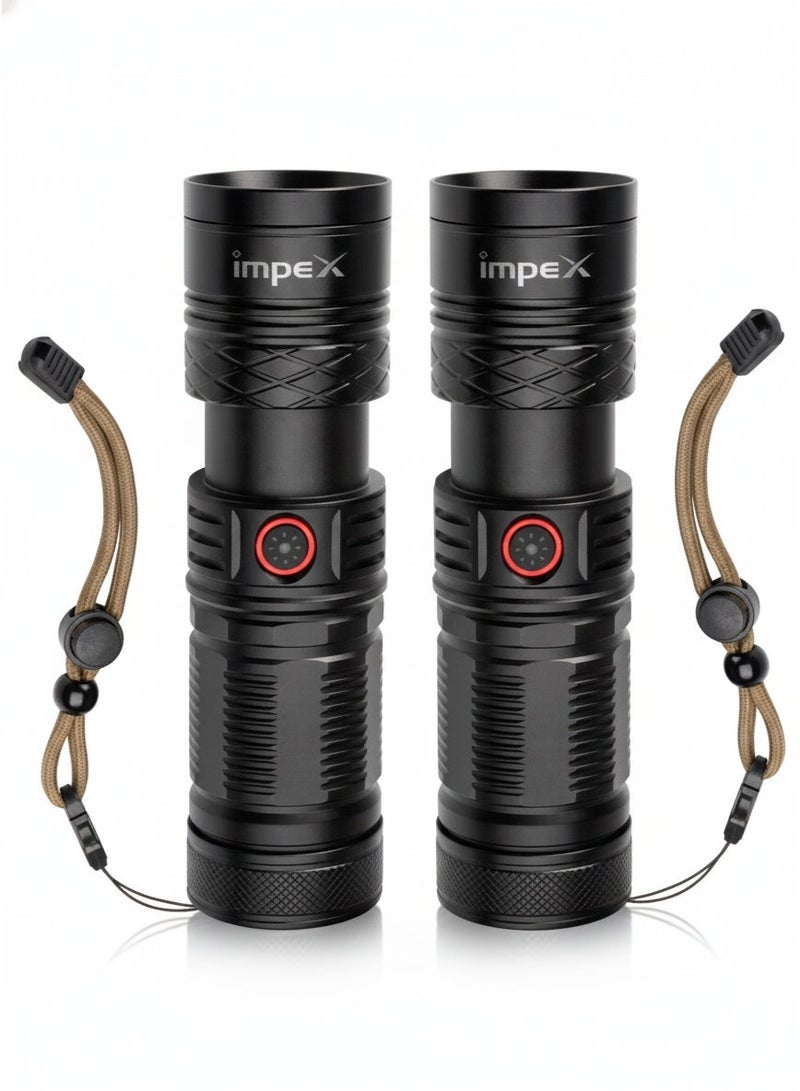 إمبكس كشاف يدوي قابل لإعادة الشحن من Impex، 20 واط ليزر LED، 1000 لومن، تركيز قابل للتعديل، بطارية 6600mAh، شحن Type-C، جسم من الألمنيوم المقاوم للتآكل، ضمان سنتين – Hunter Z3 - Image 1