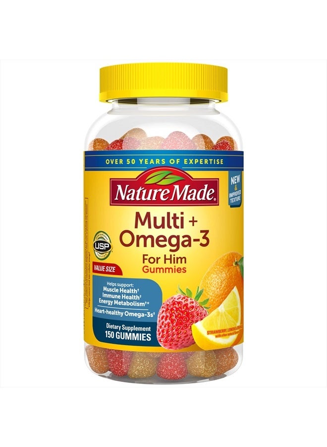 Nature Made Multivitamin for Him with Omega-3, Mens Multivitamins for Daily Nutritional Support, Multivitamin for Men, 150 Gummy Vitamins and Minerals, 75 Day Supply - Image 1