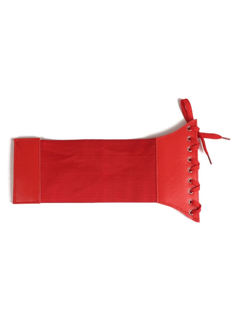 Loquat Plastic Waist Lace-up Women's Super Wide Fashion Korean Palace Waist Seal Red  - Image 2