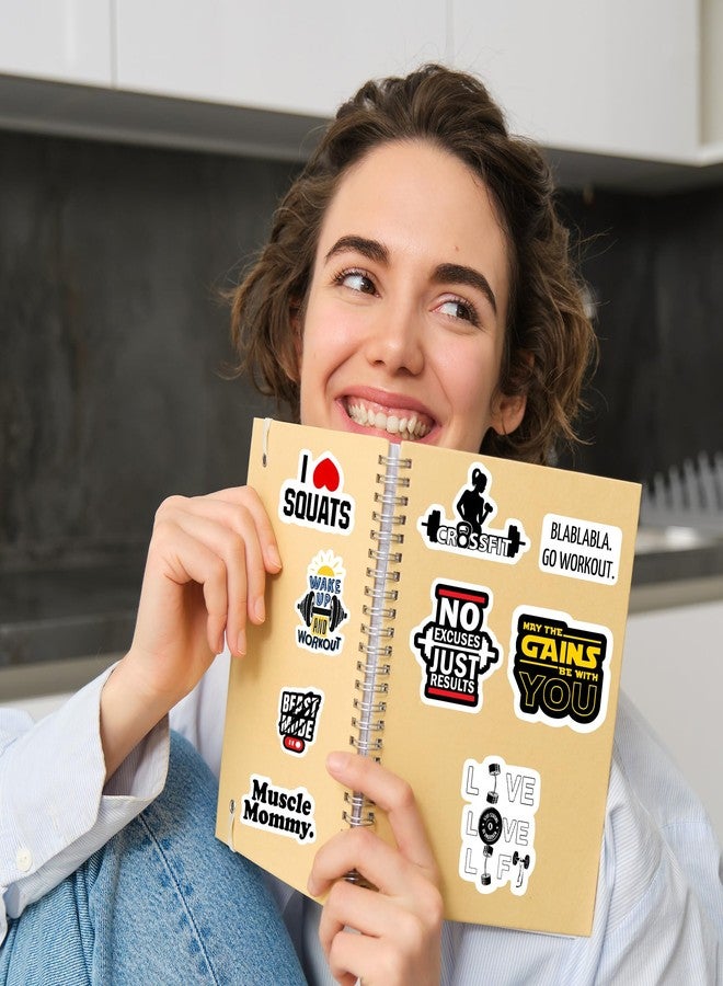 True Flair Trueflair Gym Vinyl Stickers Pack of 68, Random Designs, for Laptop, Journal, Bike Helmet, Diary, Guitar, Mobile, Waterproof, Self-Adhesive (Gym) - Image 3