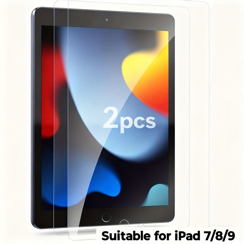Pack Of 2 Tempered Glass Screen Protectors Compatible With iPad 10.2 8th Generation 2020 High Definition Case Friendly Apple Pencil Compatible Highly Responsive - Image 1