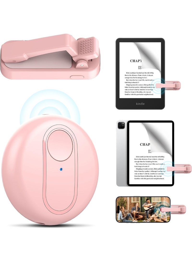 Relex Remote Control Page Turner Ring for Paperwhite, Oasis Bluetooth E-Reader Controller E-book Page Turner TikTok Ring Camera Shutter (Pink) - Image 1