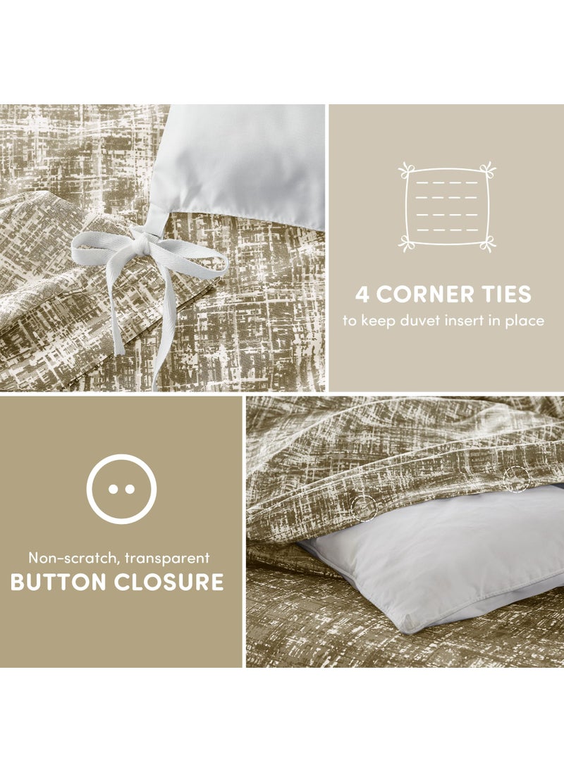 Comfort Spaces Comfort Spaces King Duvet Cover Set - Taupe Bedding for All Season  Ultra Soft 3 Pieces Reversible Duvet Cover with 2 Matching Shams  Button Closure  Machine Washable  King/Cal King  - Image 4