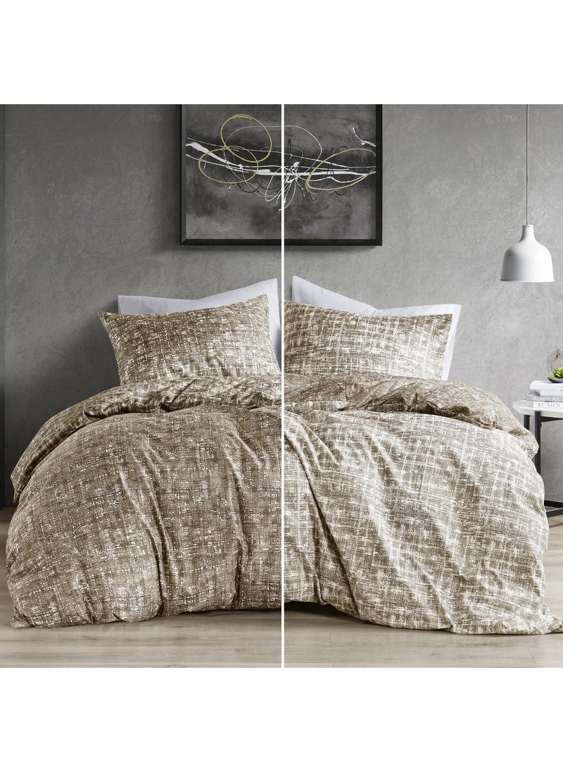 Comfort Spaces Comfort Spaces King Duvet Cover Set - Taupe Bedding for All Season  Ultra Soft 3 Pieces Reversible Duvet Cover with 2 Matching Shams  Button Closure  Machine Washable  King/Cal King  - Image 1