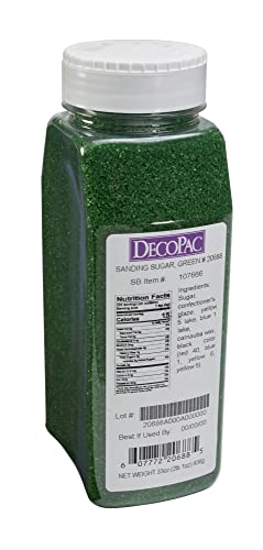 DecoPac Sanding Sugar Green Edible Sugar Sprinkles 33oz Edible Sanding Sugar in Handheld Container Made In USA Sugar Sprinkle Mix For Cakes Cupcakes Cookies Extra Large Pack 33 Ounce Green - Image 5