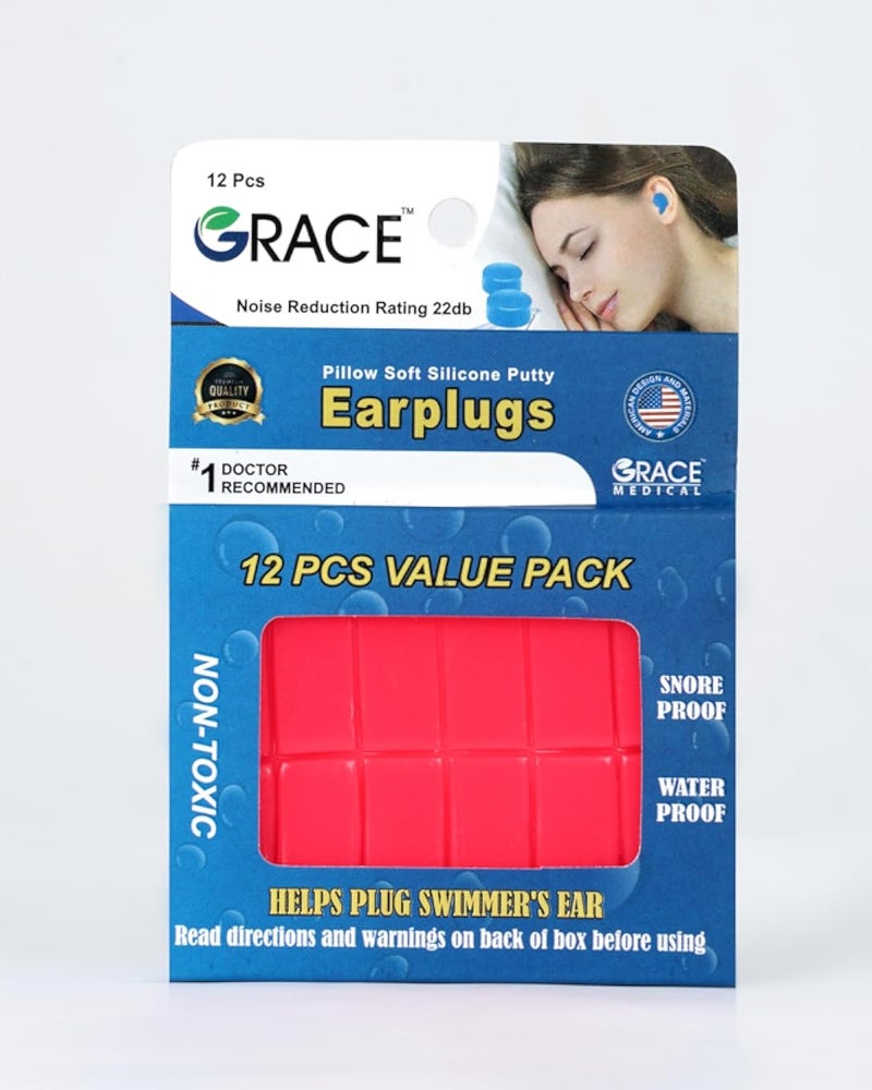Grace Adult Ear Plug 12 Pieces - Silicone