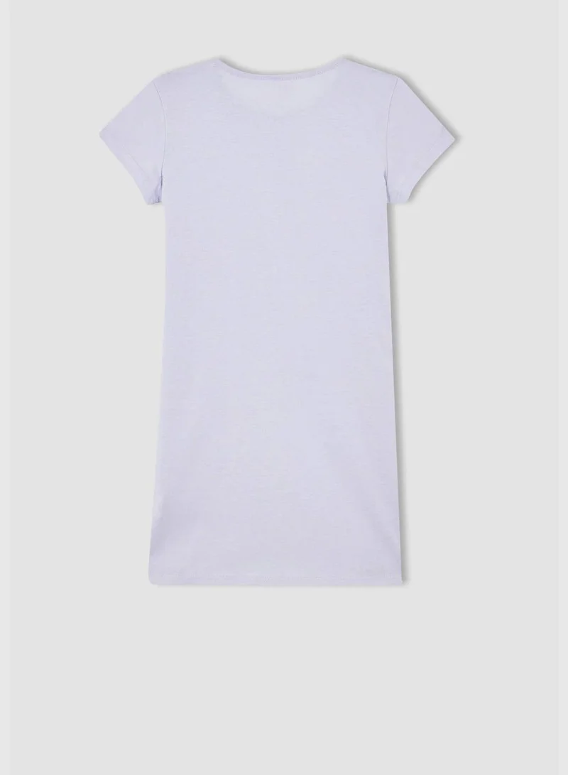 ديفاكتو Regular Fit Short Sleeve Unicorn Print Mini Dress