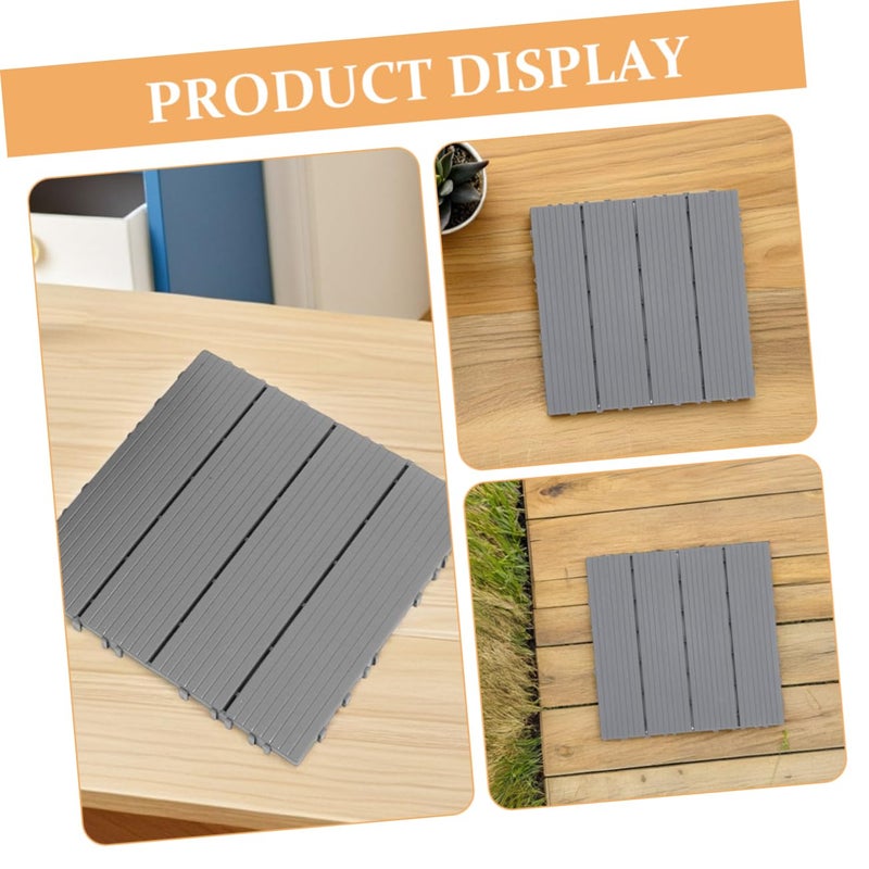 DOITOOL 4pcs Self-Assemble Interlocking Deck Tiles Realistic Wood Texture Outdoor Floor for Patio Balcony Garden Weatherproof - Image 3