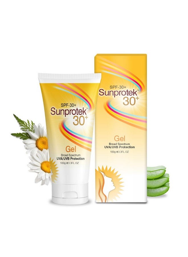 Salvia - Salve Sunprotek Spf 30+ Broad Spectrum Sunscreen Gel With Nano Technology Protects Skin From Harmful Uva & Uvb Rays Nongreasy Sun Shield Formula Waterbased Gel All Skin Types100 Gm - Image 1