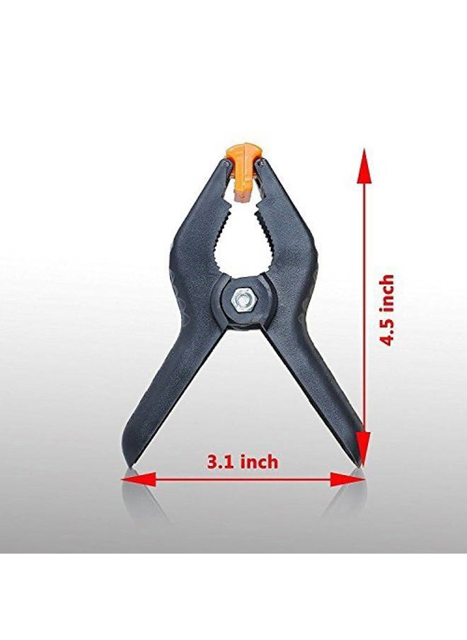 SLOW DOLPHIN Heavy Duty Spring Clamps Clip 4.5 Inch for Muslin/Paper Photo Studio Backdrops Background-6 Pack（Yellow & Black）  - Image 2