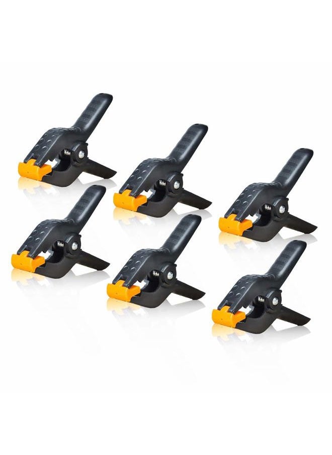 SLOW DOLPHIN Heavy Duty Spring Clamps Clip 4.5 Inch for Muslin/Paper Photo Studio Backdrops Background-6 Pack（Yellow & Black）  - Image 1